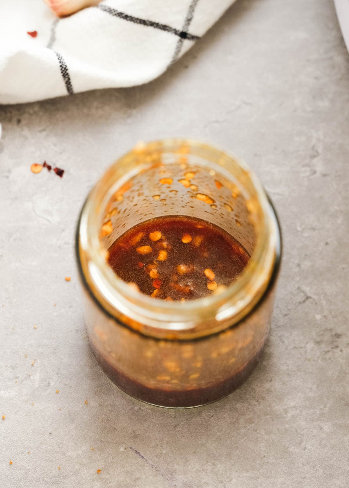 egg roll sauce mixed together in a glass jar