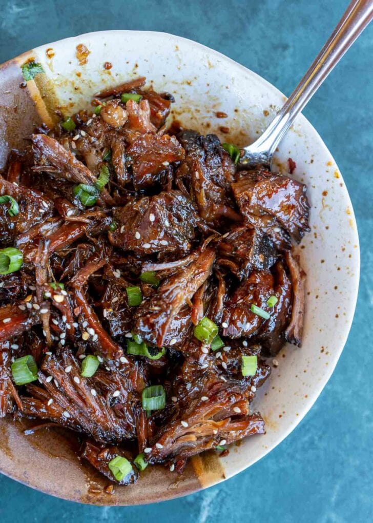 asian shredded beef coated in delicious sweet and spicy sauce