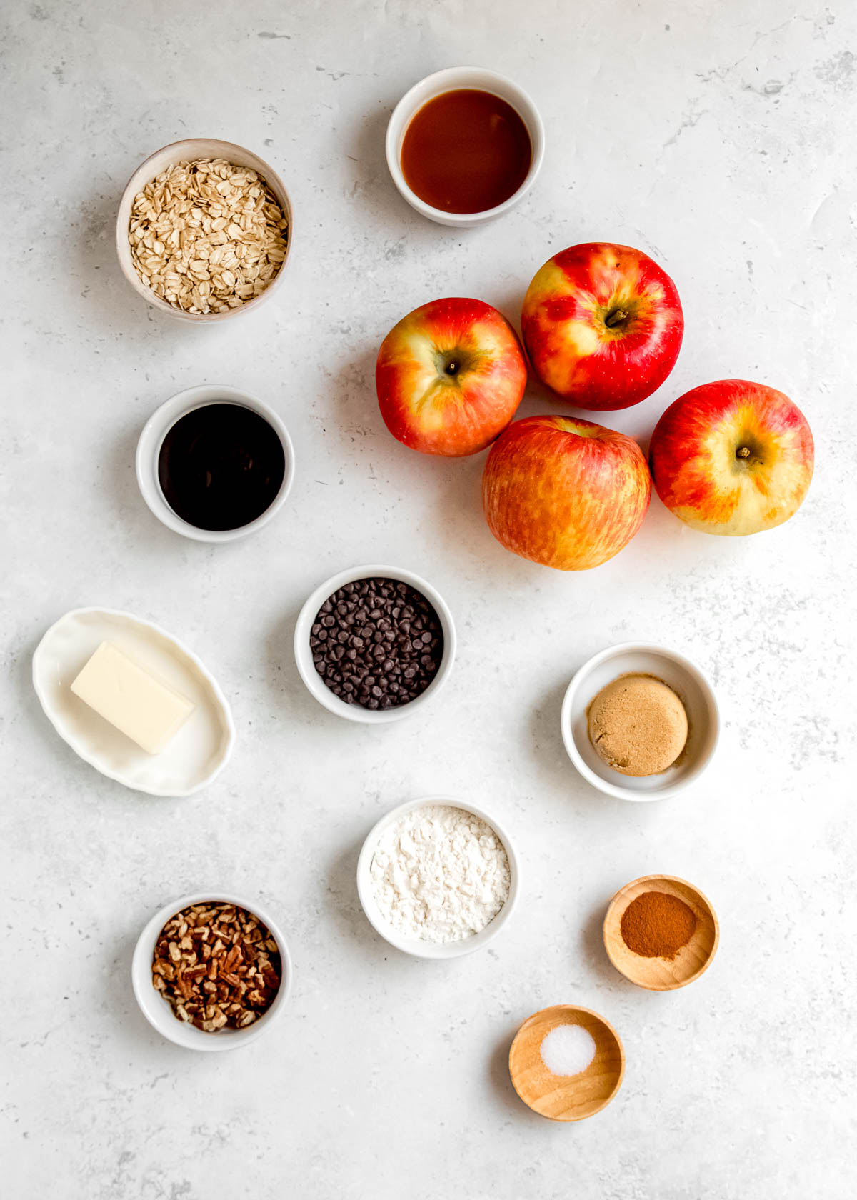 ingredients for baked apple laid out