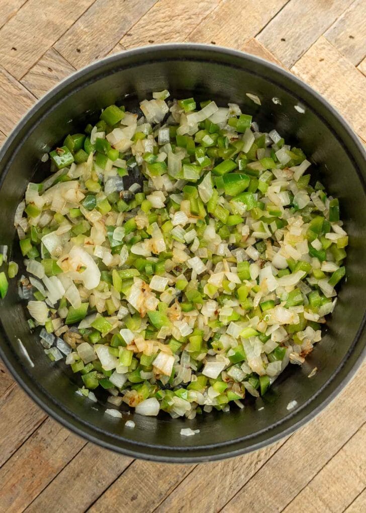 Sauted vegetables in dutch oven