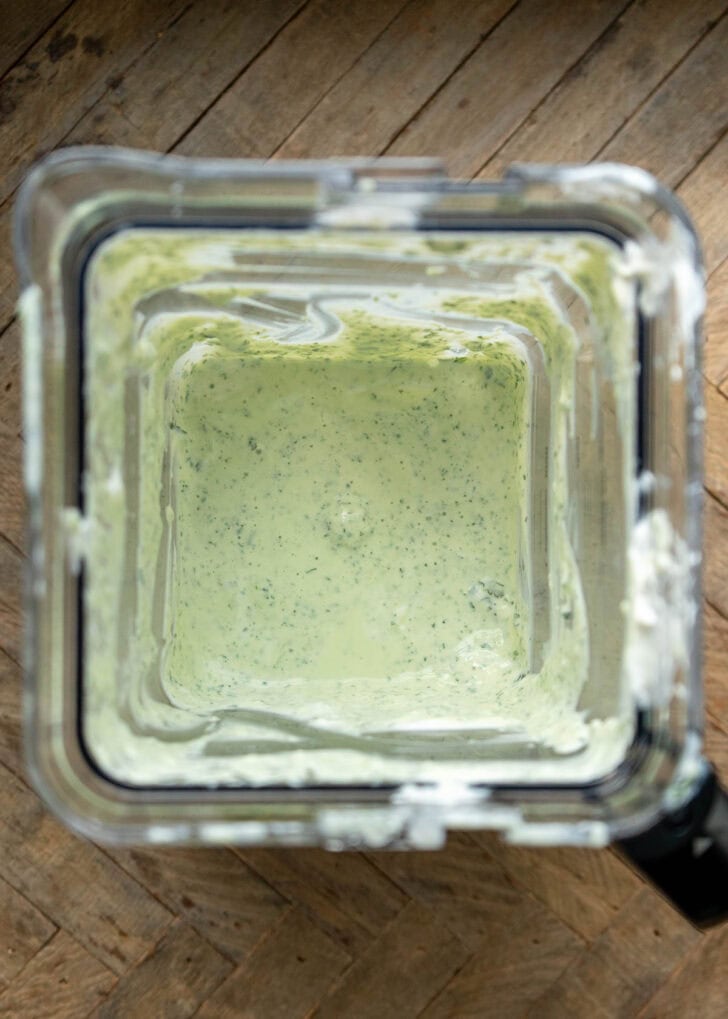 Creamy jalapeno ranch dip in a blender